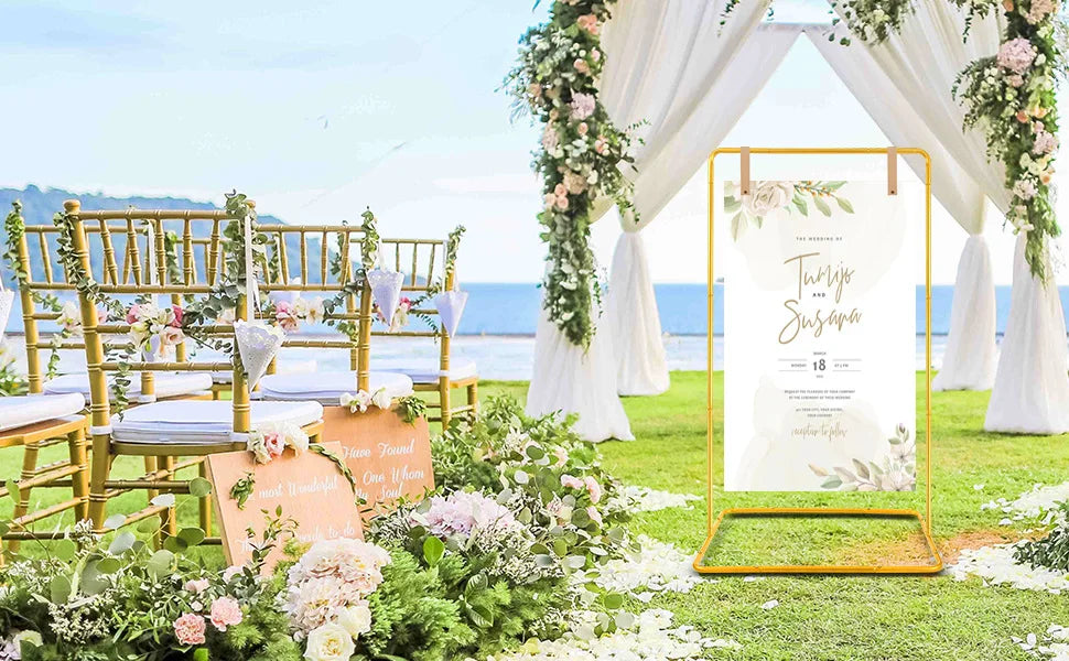 Wedding Arches Iron Welcome Stand Wedding Logo Display Stand Signage Flower Stands Party Decoration Props Rack Background Decor
