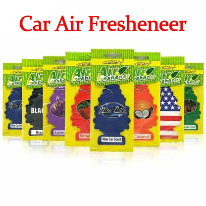3-80pcs Christmas Tree Car Air Freshener Natural Aromatherapy Tea Paper Hanging Perfume Vanilla Auto Parts Interior