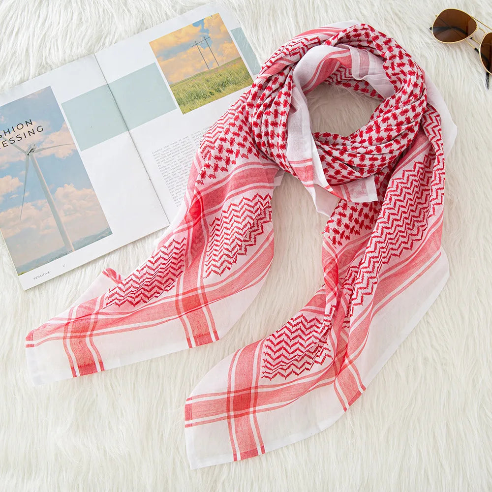 Muslim Men's Head Scarf Saudi Arab Middle Eastern Keffiyeh Scarves Islamic Clothing Male Hijab Turban Shemagh Muhammad Hat