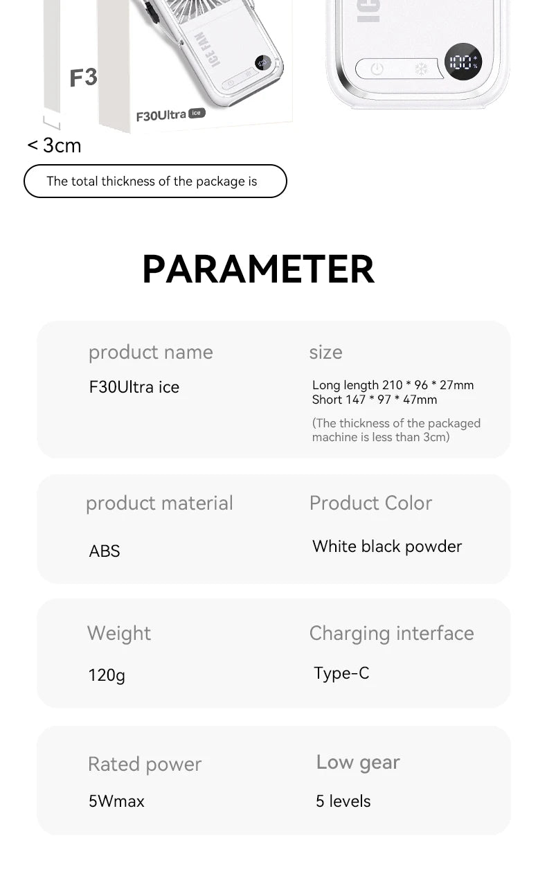 Multifunction Foldable Hand Fan USB Charging Mini Portable Hanging Neck Air Cooling Fan Semiconductor Refrigeration Small Fan