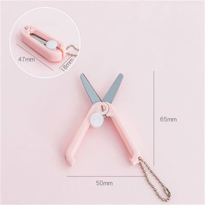 Mini Portable Small Scissors Creative Paper-cutting Notebook Tool That Can Be Extended and Folded