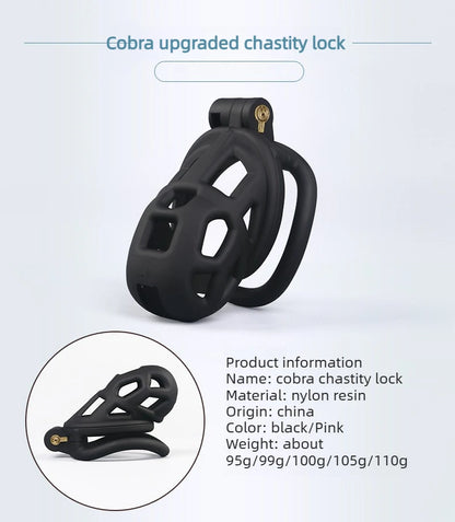 2026 New Chastity Lock Cage SM Flirting Breathable Resin Male Virginity Device Fetish Male Penis Lock with 4 Rings