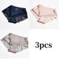 3pcs Lace Women's Panties French Seamless Underwear Female Ice Silk Briefs Solid Color Breathable Underpants Lingerie