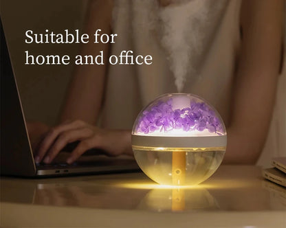 Eternal Flower Humidifier Dual-USB Battery Charger Mini Home Atmosphere Light Creative Festival Gift Artificial Flower Diffuser