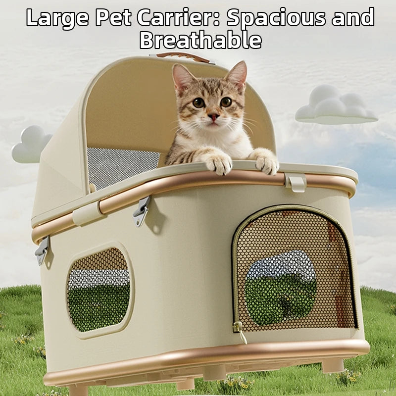 Wholesale Small Lightweight Oxford Aluminum Alloy Foldable Pet Stroller Detachable Dog Cat Travel Cart Portable Pushchair Puppy