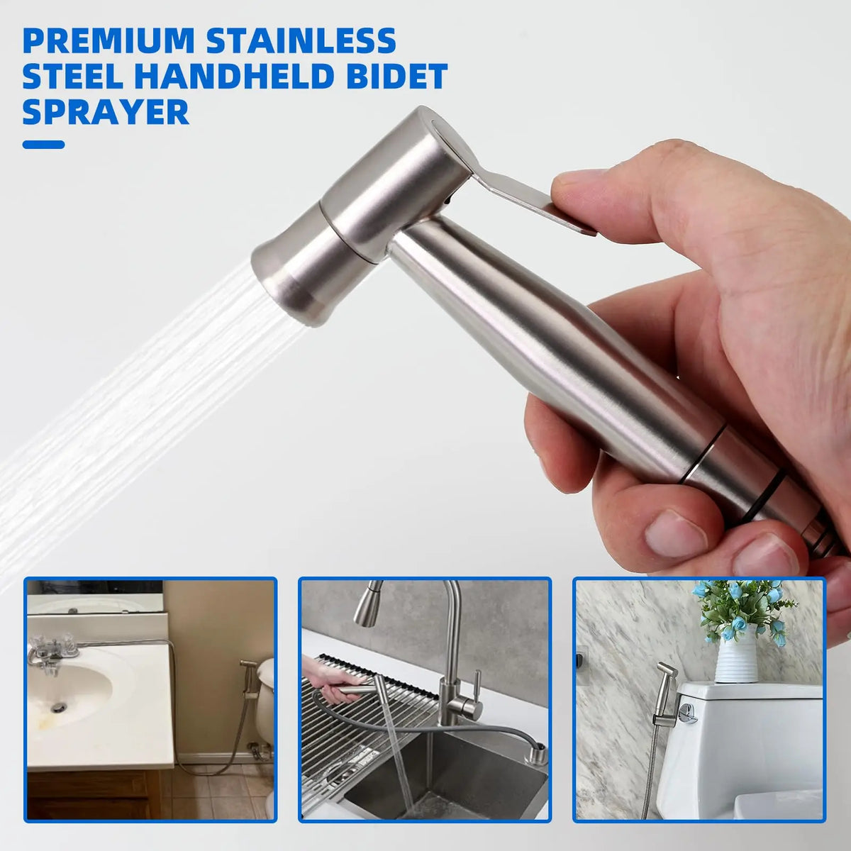Portable Pressurized Handheld Bidet Sprayer Nozzle for Feminine Hygiene Care & Toilet Washing Cleaning Bathroom Accessory