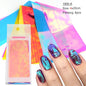 8/10pcs Holographic Aurora Film Nail Glass Foil Sparkly Ice Cube Transfer Paper Cellophane Sliders DIY Full Cover Manicure Wraps