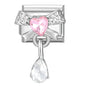 Zircon Star Heart Bow Moon Cherry Moon Italian Charm Links Fit 9mm Stainless Steel Bracelet Women Jewelry DIY Making Gifts