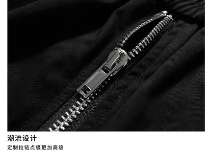 2025 Dark RO Style Drawstring Multi-pocket Tooling Shorts Men's Niche Casual Loose Straight Five-point Pants