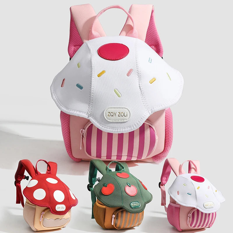 2025 New Mini Cute Mushroom Baby Backpack Kindergarten Popular Children's Small Camping Bag Pink Princess School Backpack Girls