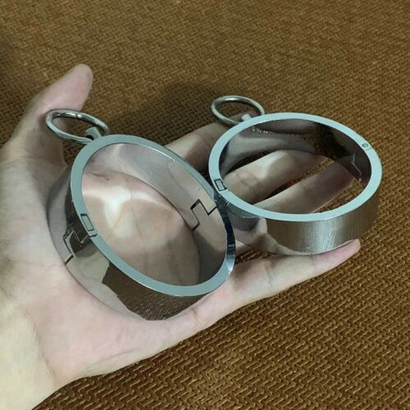 Metal Steel Ankle Wrist Cuff Handcuffs Restraints Slave BDSM Bondage Intimate Adult Game Sex Shop for Couples Sex Products