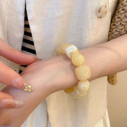 Acrylic Irregular Square Round Beaded Bracelet for Women European and American Simple Bracelet Korean Fashion Hand Accessories