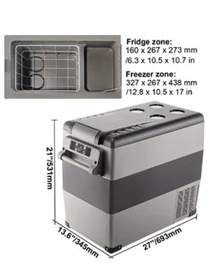SIHAO Portable Car Refrigerator 15L 20L 30L 35L 40L 45L 50L 55L Compressor Fridge Freezer 12V 24V DC 110-240V AC Dual Use Vehicle Home for Camping Travel Outdoor