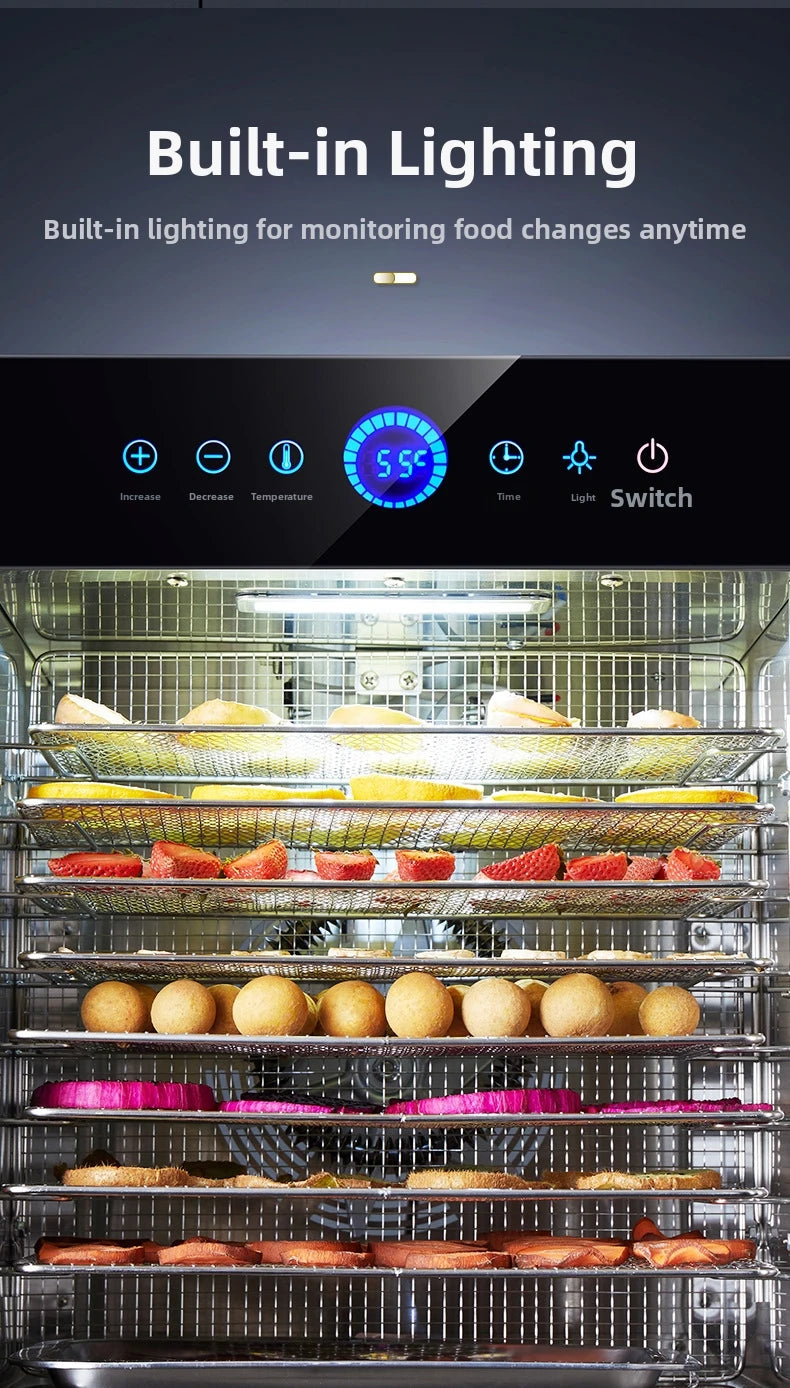 8-Tier Stainless Steel Food Dehydrator,Commercial Power, Digital Thermostat(30°C-90°C), for Jerky/Fruits/Herbs, BPA-Free