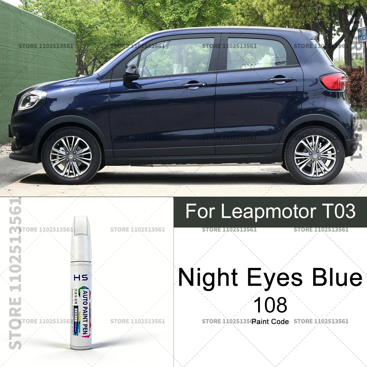 For Leapmotor T03 Car Paint Repair Pen Touch Up Scratch Remover DIY Auto Accessories Blue C02 Yellow Green YO Grey Light White