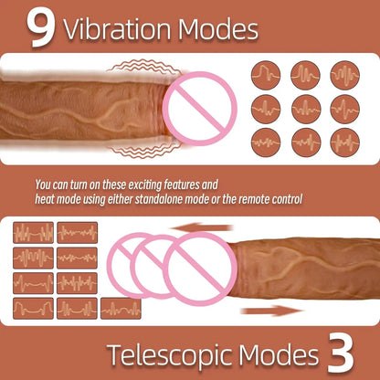 Realistic Dildo Telescopic Vibrator Female APP Remotely Controlled Heating Big Penis Massager Masturbator Sex Toys for Women
