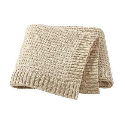 Baby Blankets Knitted Newborn Netural Breathable Month Swaddle Wrap Mat for Infant Boy Girl Crib Cellular Children 90*70cm Cover