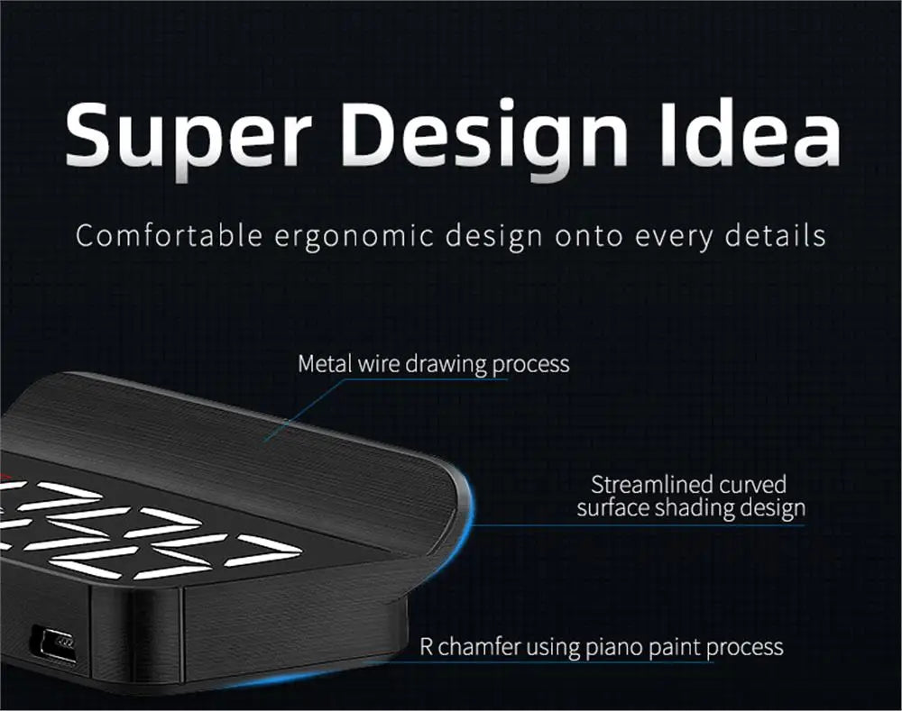 M3 HUD Obd2 Display On-board Computer Car Head-up display Windshield Big Font projection E-OBD and GPS Suitable for All Cars M1