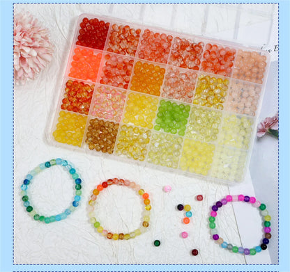 DIY Bracelet Making 6mm Glass Loose Beads Full Set Jewelry Accessories Beading Supplies for Handmade Ornament Creation