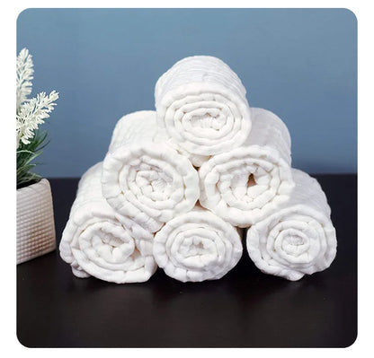 Large Baby Muslin Burp Cloths 6 Layer Cotton Towel Washcloths Absorbent Soft Gauze Facecloth Saliva Towel Feeding Baby Stuff