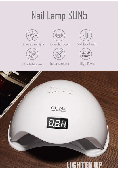 Nail Dryer Gel Nail Polish Curing LED UV Light With 4 Timers Automatic Sensor LCD Display Professional Nail Art Tools Accessorie