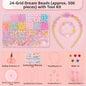 24 Grid DIY Handmade Beaded Kit Acrylic Creative Beads Bracelet Making Kit Cute Kawaii DIY Jewelry Making Kit Educational Craft
