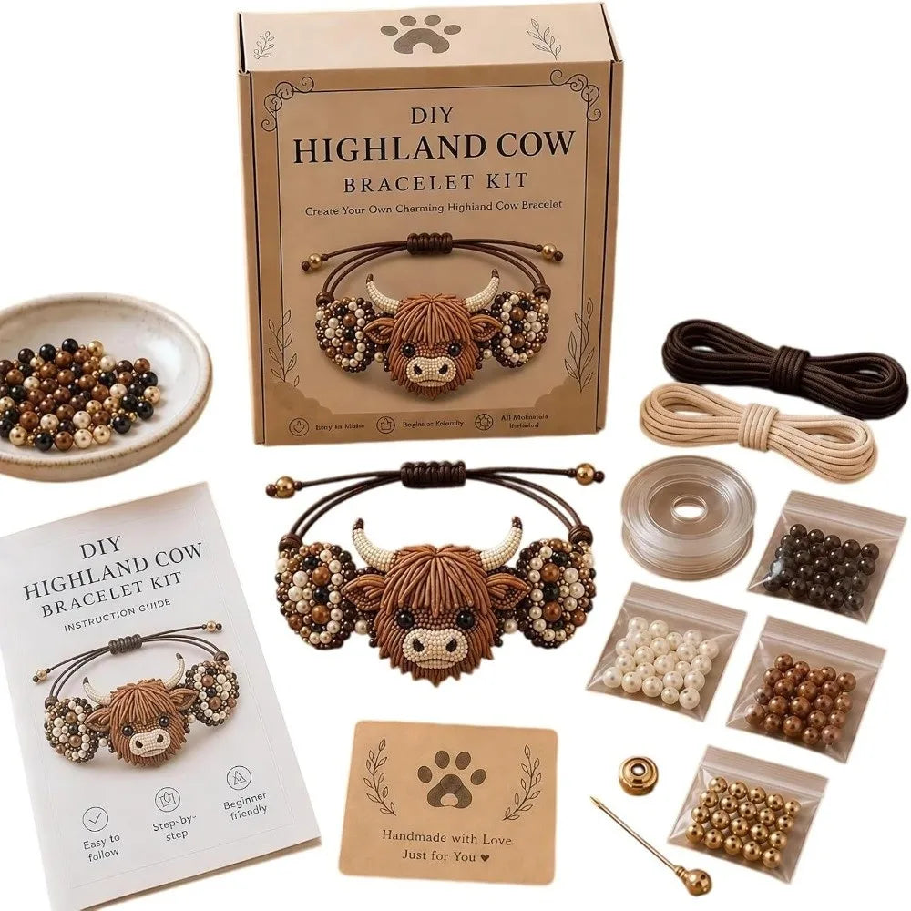 New 3D Design Beaded Bracelet Kit Animal Theme Cute Jewelry Making Set Bull Horse Shape DIY Beadwork Kit for Beginners
