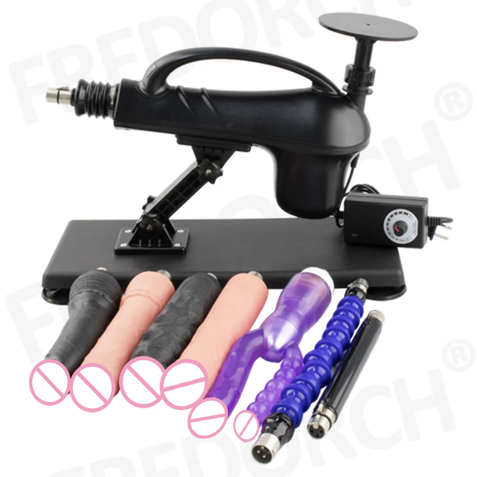 FREDORCH Sex Machines More Attachment Masturbating Pumping Sex Gun Adjustable with Dildo Couples Sex Toy Love Machine for Couple