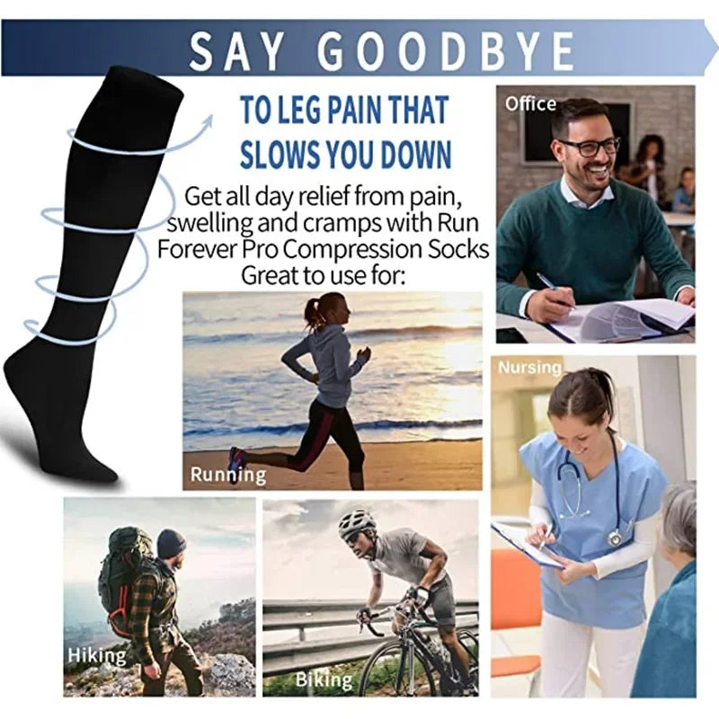 New Men Women Compression Socks for Leggings Running Marathon Pressure Soccer Adult Socks Network Red Pressure Nurse Men Socks