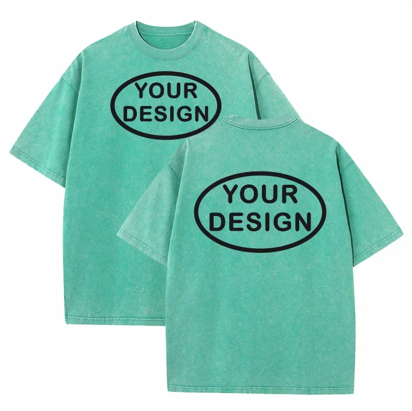 Custom T-shirt with Hip-hop Street Team Logo Men's 230G Pure Cotton, Loose Fit, High-temperature Printed Custom Top