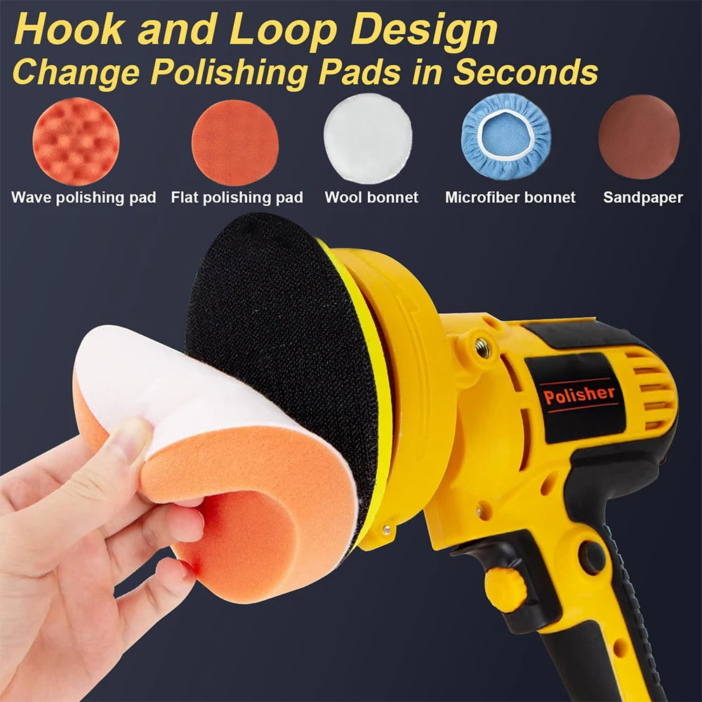 Podofo Car Polisher 0-3600 RPM 700W Electric Polishing Tool Variable Speed Car Polishing Machine for Car Waxing Sealant Coating
