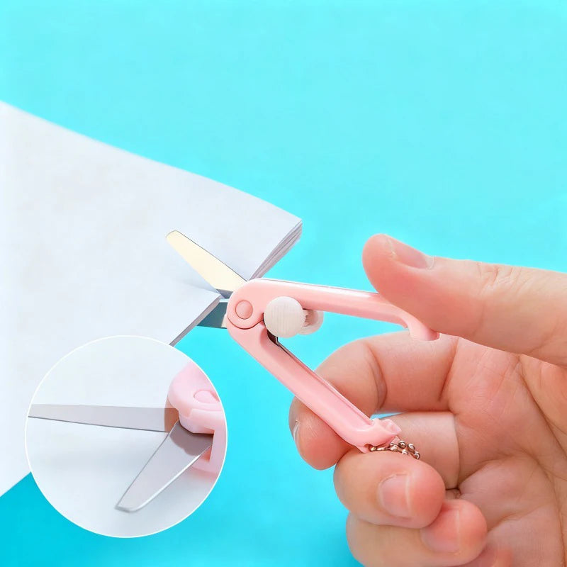 Mini Portable Small Scissors Creative Paper-cutting Notebook Tool That Can Be Extended and Folded