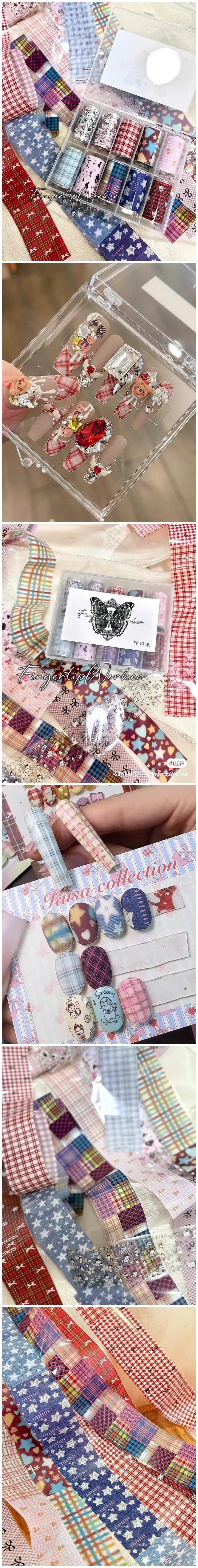 10Rolls Lacce Flower  Nail Foils Transfer Paper  Nail Art Stickers  Manicure Set Decal  Nails Decoration