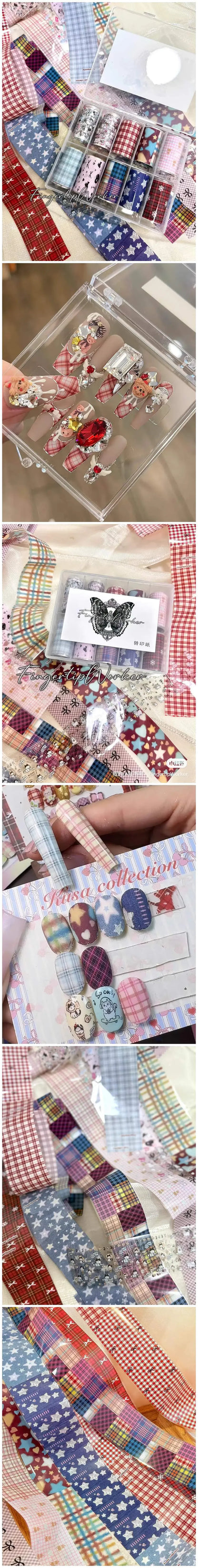 10Rolls Lacce Flower  Nail Foils Transfer Paper  Nail Art Stickers  Manicure Set Decal  Nails Decoration