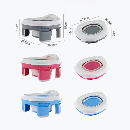 New 3-in-1 Travel Potty Portable Kids Potty Folding Safe Silicone Baby Potty Training Seat  Family Outdoor Kids Toilet Seat