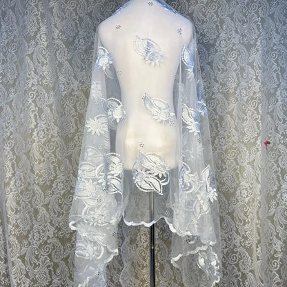 On Sale 2025 New African Net Hijab Scarf for Muslim Women African Dubai Islam Headscarf Embroidery Shawls Voile