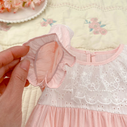 2026 New Newborn Baby Girl Bodysuits 0-24M Baby Girl Romper Summer Short Sleeved Cotton Lace Collar Baby Girl Jumpsuit