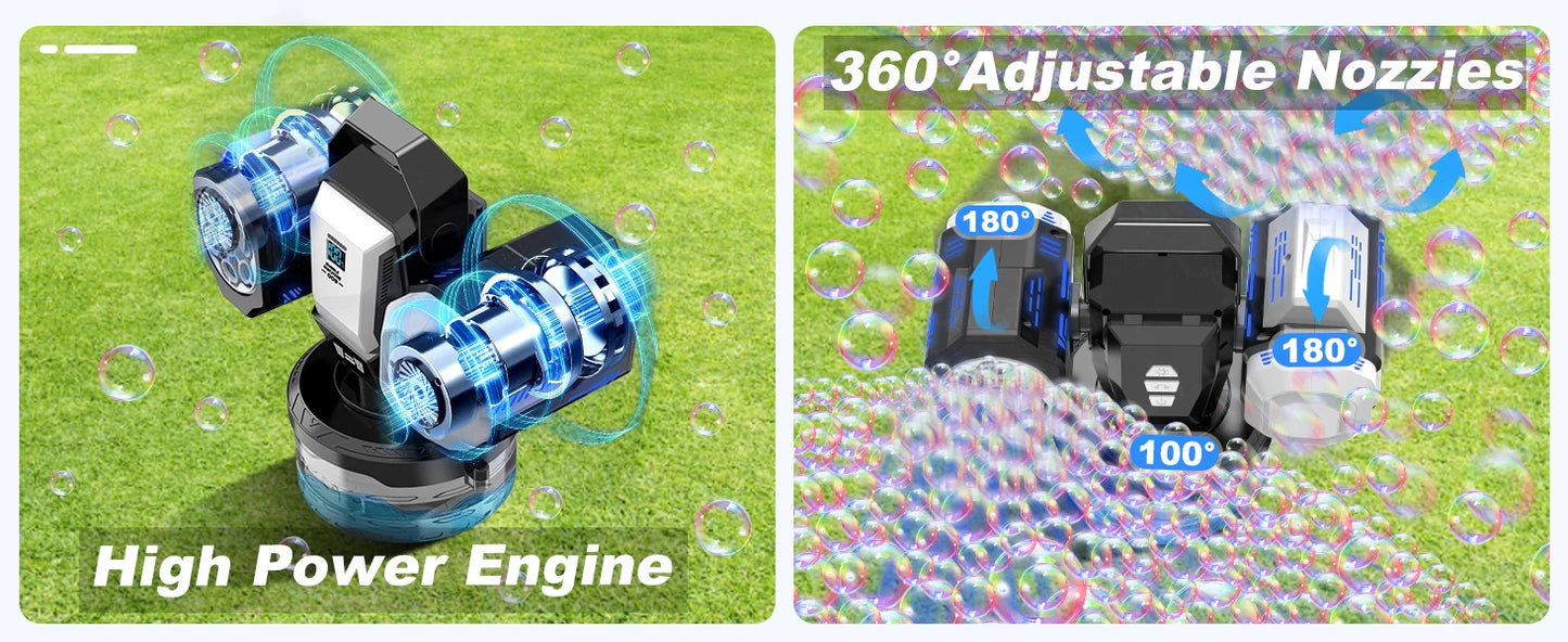 2026 Bubble Machine: Remote Control, Rgb Lights, 1800Mah Rechargeable Type-C |   No Bubble Solution