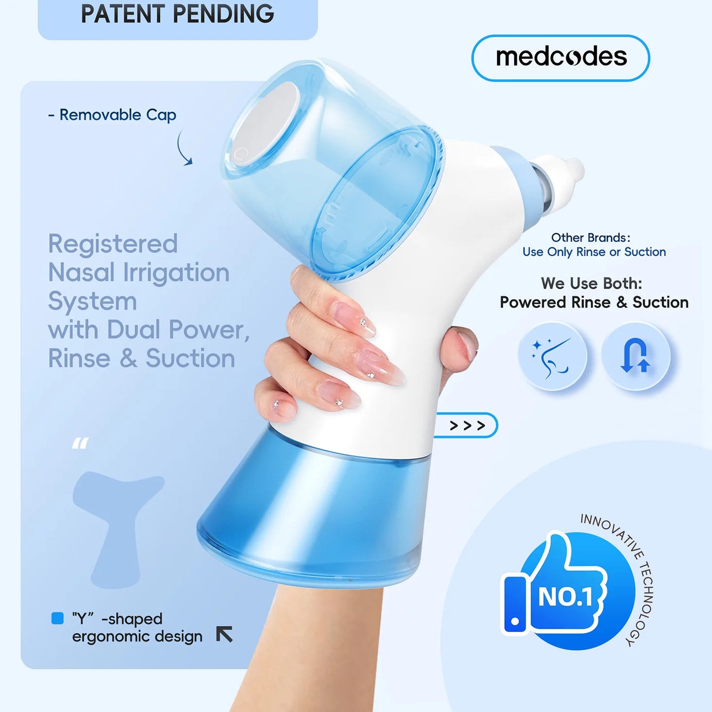 Nasal Irrigation System Sinus Rinse Machine with Water Tank & Waste Collection Tank - Nose Cleaner for Sinus,Allergy Relief