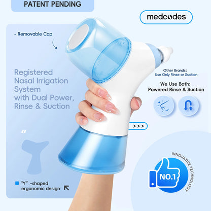 Nasal Irrigation System Sinus Rinse Machine with Water Tank & Waste Collection Tank - Nose Cleaner for Sinus,Allergy Relief