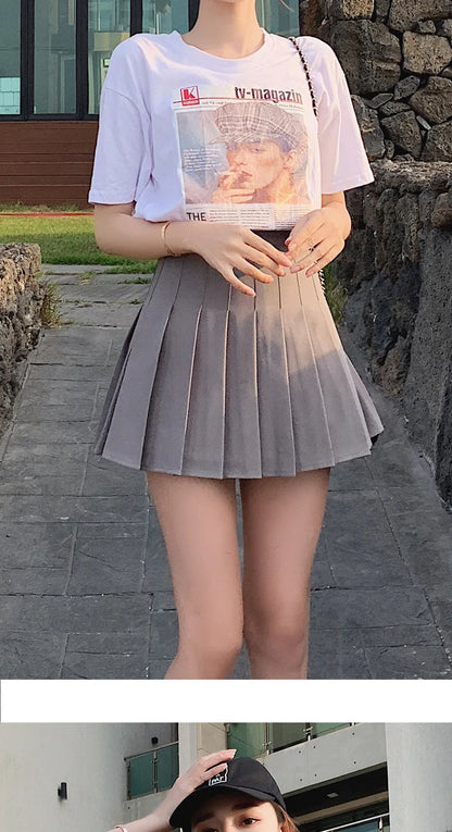 1pcs Spring Summer Womens Mini Skirts Girls Pleated Skirts Lady High Waist Cute Pink Skirt Student Short Skirt JK Uniform Skirts