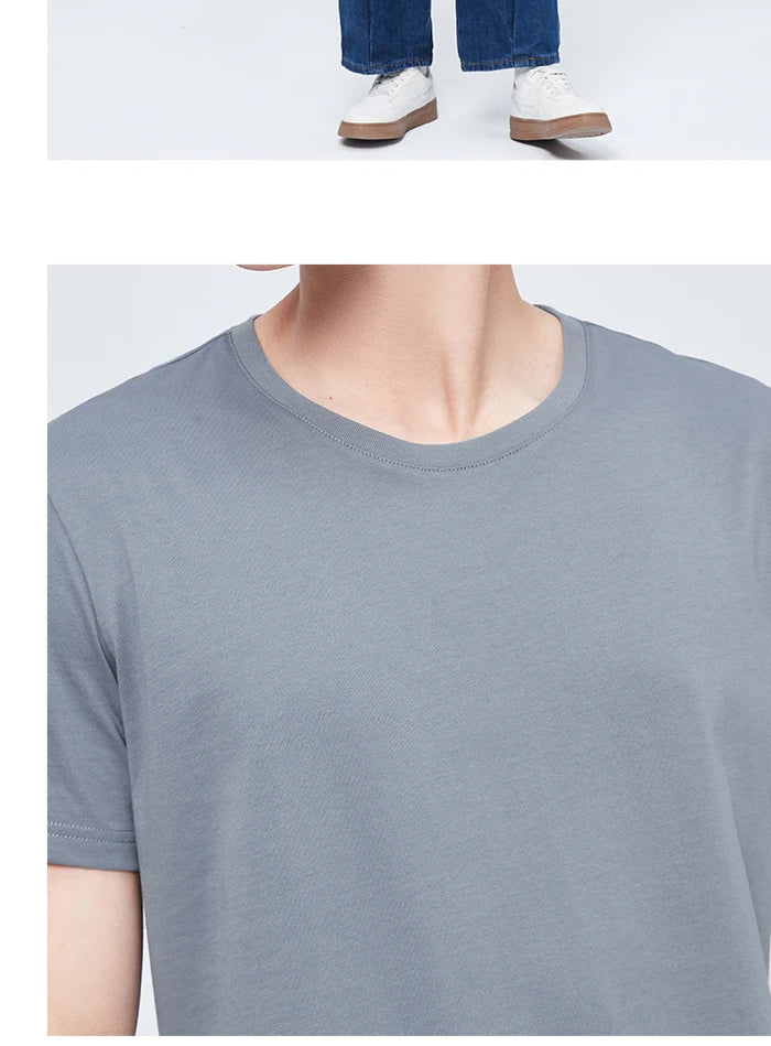 Semir Short Sleeve Men T-Shirt Cotton 2026 Summer New Man Clothing Thin And Versatile T Shirt Couples Solid Color Tops