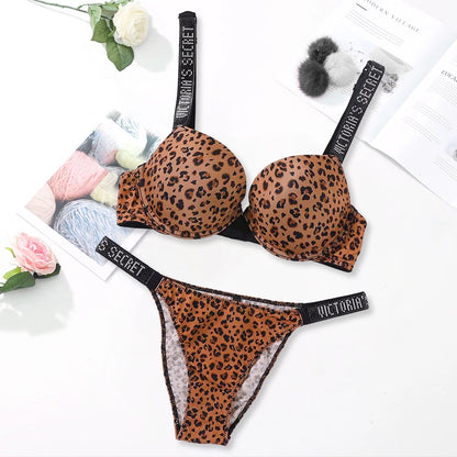 Victoria's Secret Women's Fashion Lingerie Set Sexy Breathable Soft Versatile Shapewear Sexy Lingerie Bra and Panty Set Push Up