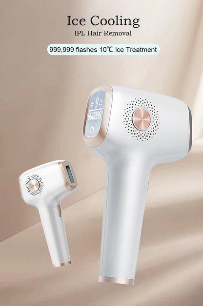 IPL Hair Removal with Ice Cooling Care Function for Women Permanent,999,999 Flashes Painless IPL Hair Remover Device
