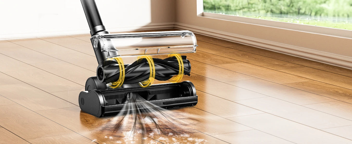 Cordless Vacuum Cleaner, 55Kpa/55Mins Vacuum Cleaners for Home, Anti-tangle Stick Vacuum with Self-Standing, Wall Mount Charging