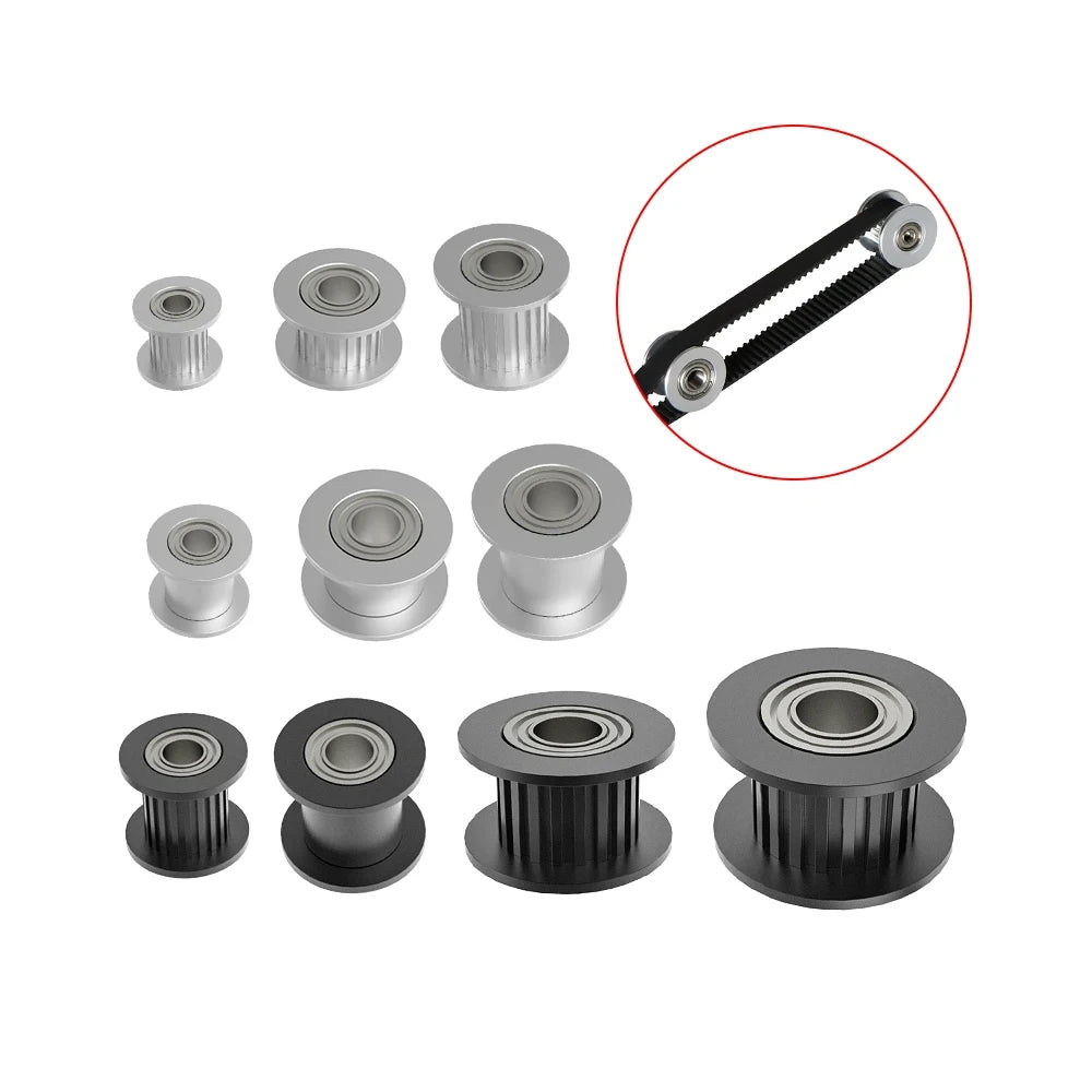 GT2 Idler Timing Pulley 16-tooth 20-Teeth with 3mm or 5mm Bore with Bearings for 3D Printer Parts Timing Belt 6mm 10mm