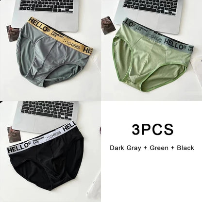 3Pcs/Lot Men's Underpants Soft Men Panties Sports Personality Boxers Breathable Large Size Panties Briefs for Men Underwears