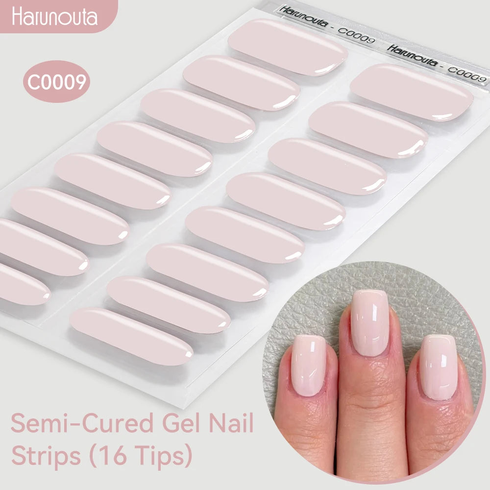 Gradient Auroras Semi Cured Gel Nail Strips Sparkly Shinning DIY Gel Polish Stickers for Nails Works with UV/LED Nail Lamps