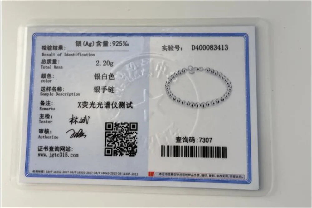 18-20CM 925 Sterling Silver Bracelet Exquisite 6MM Beads Women Fashion Wedding Party Gift Jewelry