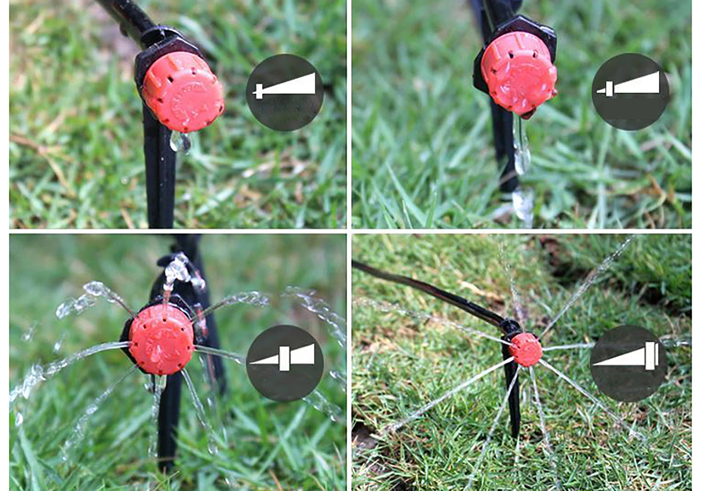 20Pcs 6mm 8 Hole Red Dripper Adjustable Drip Watering Emitter Garden Micro Drip Irrigation Potted Bonsai Plant Watering Tool